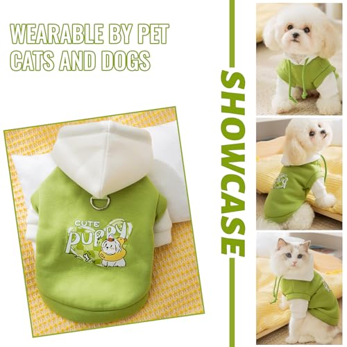 Chihuahua Kleidung, FainFun Hundebekleidung, Hunde Weihnachtspullover, Hunter Hundepullover, Schützt das Gesicht Ihres Hundes oder Ihrer Katze, mit Schlepplöchern (Weiß Grün, M)