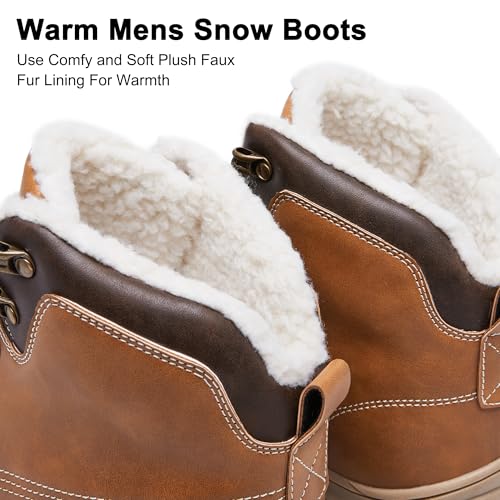 Mens Snow Boots Waterproof Winter Warm Fur Lined Shoes Non-Slip Insulated Outdoor Hiking Boot2