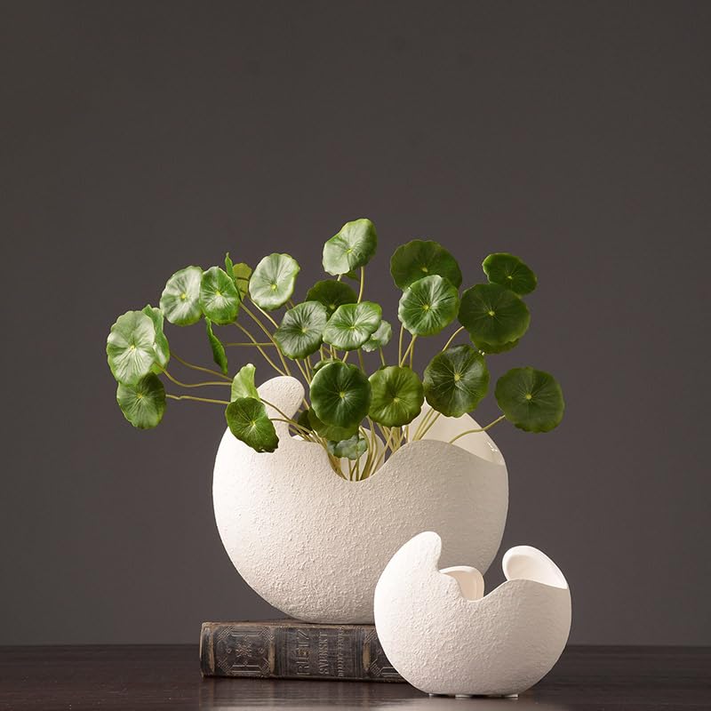 Kleine Eierschalen-Vase, 1 Stck, moderner dekorativer bertopf fr Garten,  20 x 15 cm, Zimmerpflanzen, Tisch, Alien-Keramik, Blumen, grau, fr  Hydrokultur-Pflanzen, Keramikvase.: Amazon.de: Garten