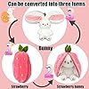 YOUBLEK Bunny Stuffed Animal,Strawberry Reversible Cuddle Bunny Plush Doll with Zipper Cute Soft Rabbit Toys Pillow for Kids and Adults Easter Bunnies Plushies Gifts (Strawberry, 7.09 inches) #3