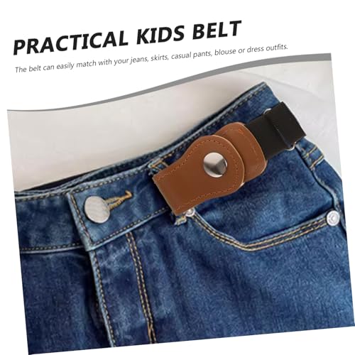 NOLITOY 2pcs Elastic Waist Belts for Boys and Buckle Stretchy Waistband Lightweight Belts for Jeans and Dresses Soft Comfortable Waistbands for Khaki and Black4
