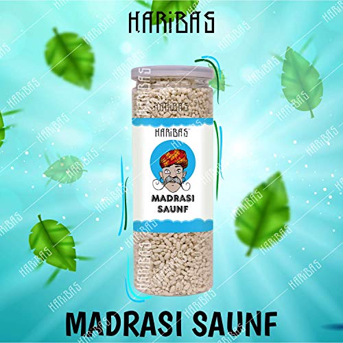 Image of HARIBAS Madrasi Mukhwas (White Madrasi Saunf) In Tin Can| Pure And Premium Mukhwas Mouth Freshener | Thandai Mint Saunf | Good For Bad Breath, Good (White Madrasi Saunf) 200 Gm X 2