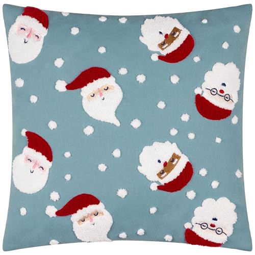 Coussin de Noël multicolore 45x45cm texturé touffeté envers velours - 2