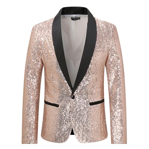 Sequins Party Blazer for Men Dinner Casual Wedding Sport Coat Stylish Two Color Soft Conversion Suits