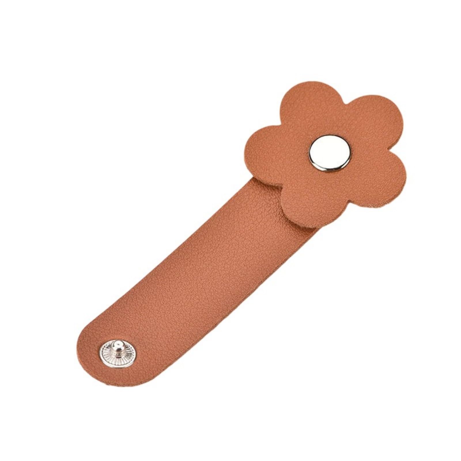 Pattern Wire Winder PU Leather Cable Organiser Ties for Phone Cables and Headphone Storage Flower Cable Clip