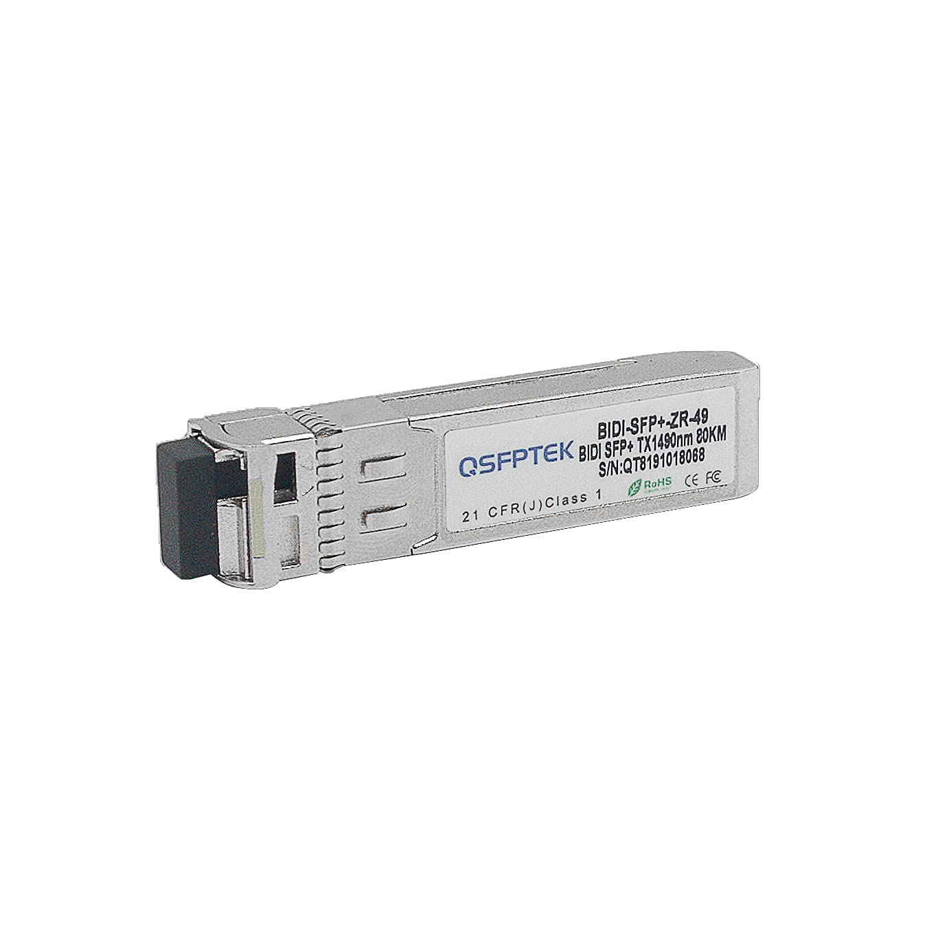 QSFPTEK 10G SFP+ Bidi Transceivers LC Single-Mode Module for Cisco SFP-10G-BX80U-I (1490nm-TX/1550nm-RX), for Cisco SFP-10G-BX80D-I (1550nm-TX/1490nm-RX), 80KM, with DDM - 1 Pair