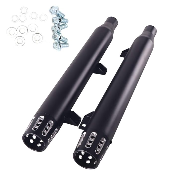 Buy SHARKROAD 3 Inch MiniTorpedo Style Black Slip On Mufflers, Deep