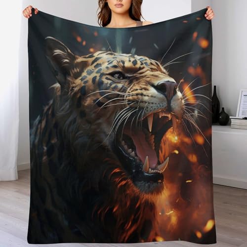 Manta de leopardo para sofá manta mullida que no pierde pelo 100x130 2