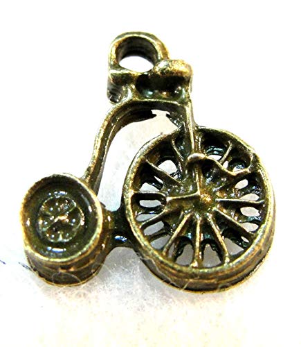 10 Pcs. Tibetan Antique Bronze Big Wheel Bicycle Bike Charms Pendants Drops SP36