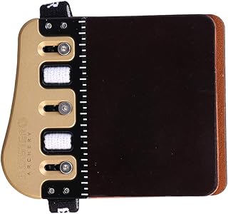 Bicaster Barebow Finger Tabs Horween Cordovan Leather + Brass Plate - Left Hand (Large)
