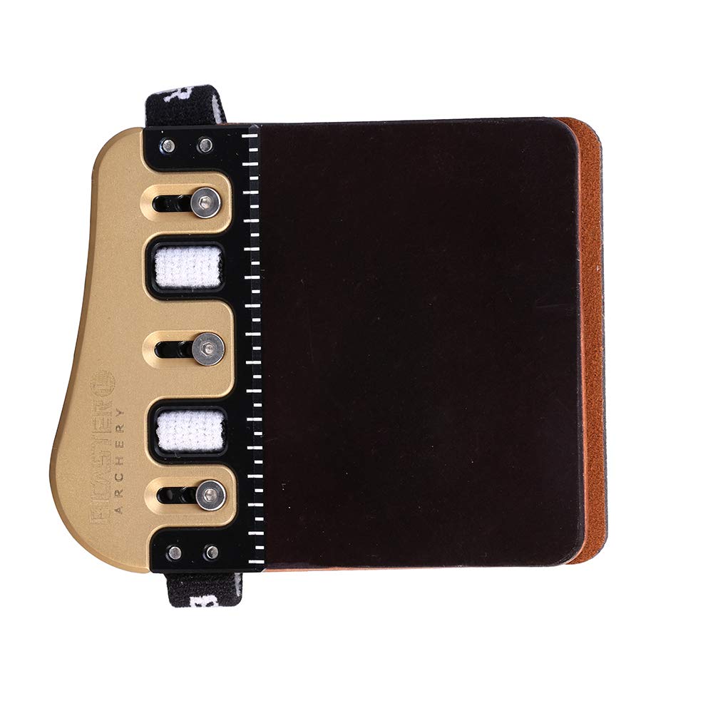 BICASTER Barebow Finger Tabs Cordovan Leather + Brass Plate - Left Hand