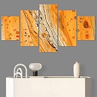 SIGNWIN 5 Panel Canvas Wall Art Modern Art Abstract Brushstroke Contemporary Edgy Mixed Media Multicolor for Home Decorations Ready to Hang - 60