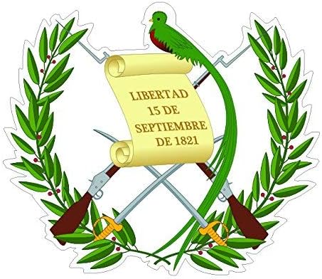 Pegatina de escudo de armas de Guatemala troquelada, vinilo autoadhesivo fabricado en Estados Unidos