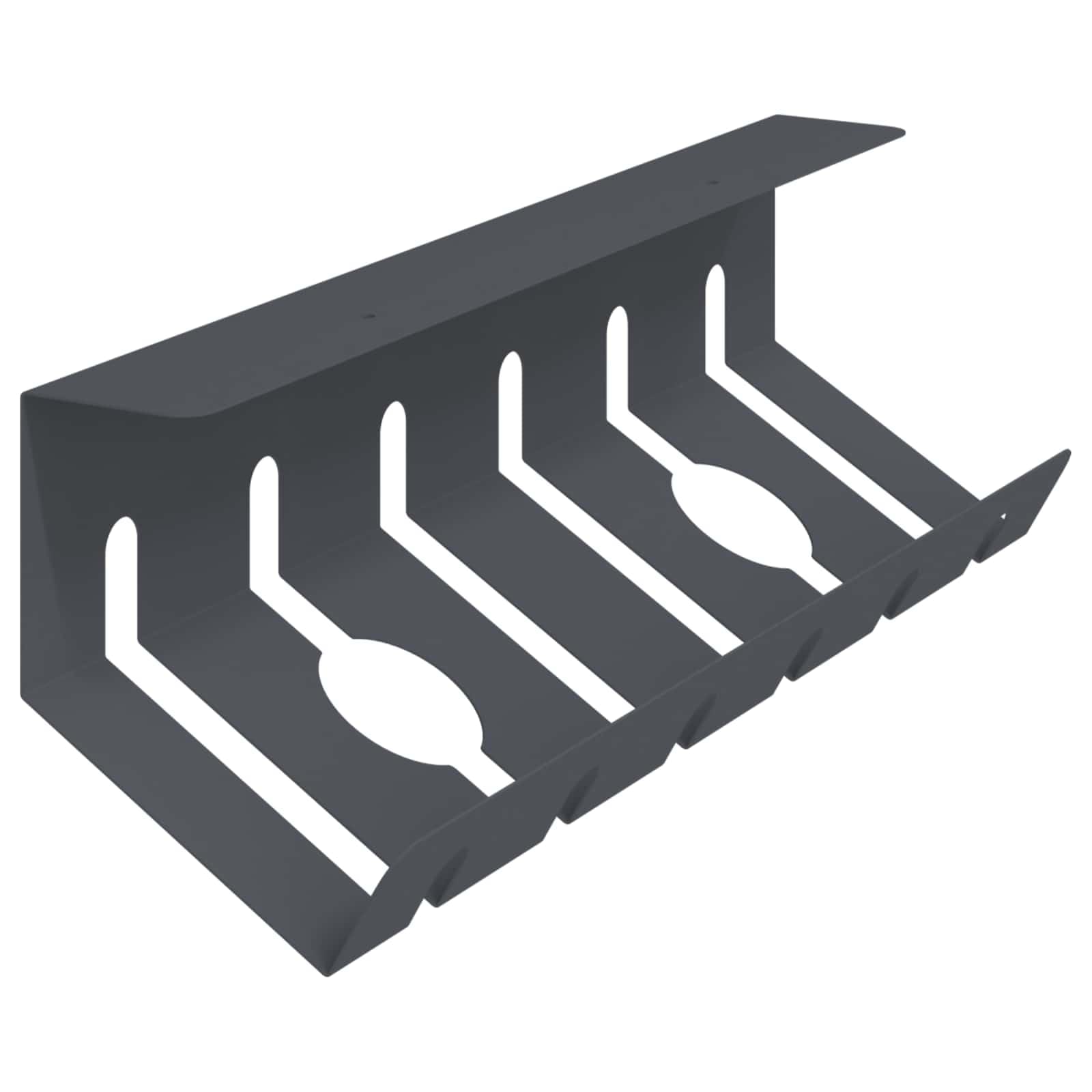 Kabelmanagement unter dem Schreibtisch 2er Set, Kabelkanal aus Stahl für Büro, Kabelhalterung Kabelführung Anthrazit, 44x11,5x13,5 cm
