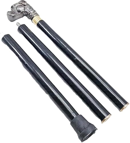 Miniatura 6 de Bastón para caminar con cabeza de perro de latón antiguo, 36 pulgadas, de madera, de diseño vintage, hecho a mano, bastón de madera para caminar,