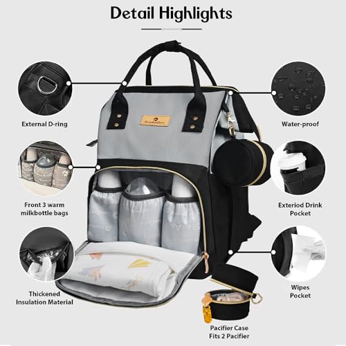 Image of StarAndDaisy Diaper Bag for Mothers for Travel /Maternity Bag with 16 Multi-Purpose Pockets with Quick Access Diaper & Mobile Pocket /Diaper Bag for Baby