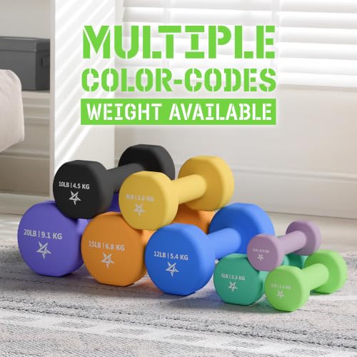 Image of Yes4All Neoprene Dumbbells, Pairs and Sets with Rack for Home Workouts
