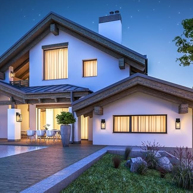 2-Pack Outdoor Wall Light Fixture Exterior Wall Lantern Sconce Matte Black