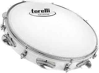 Pandeiro 10'' injetado branco pele leitosa