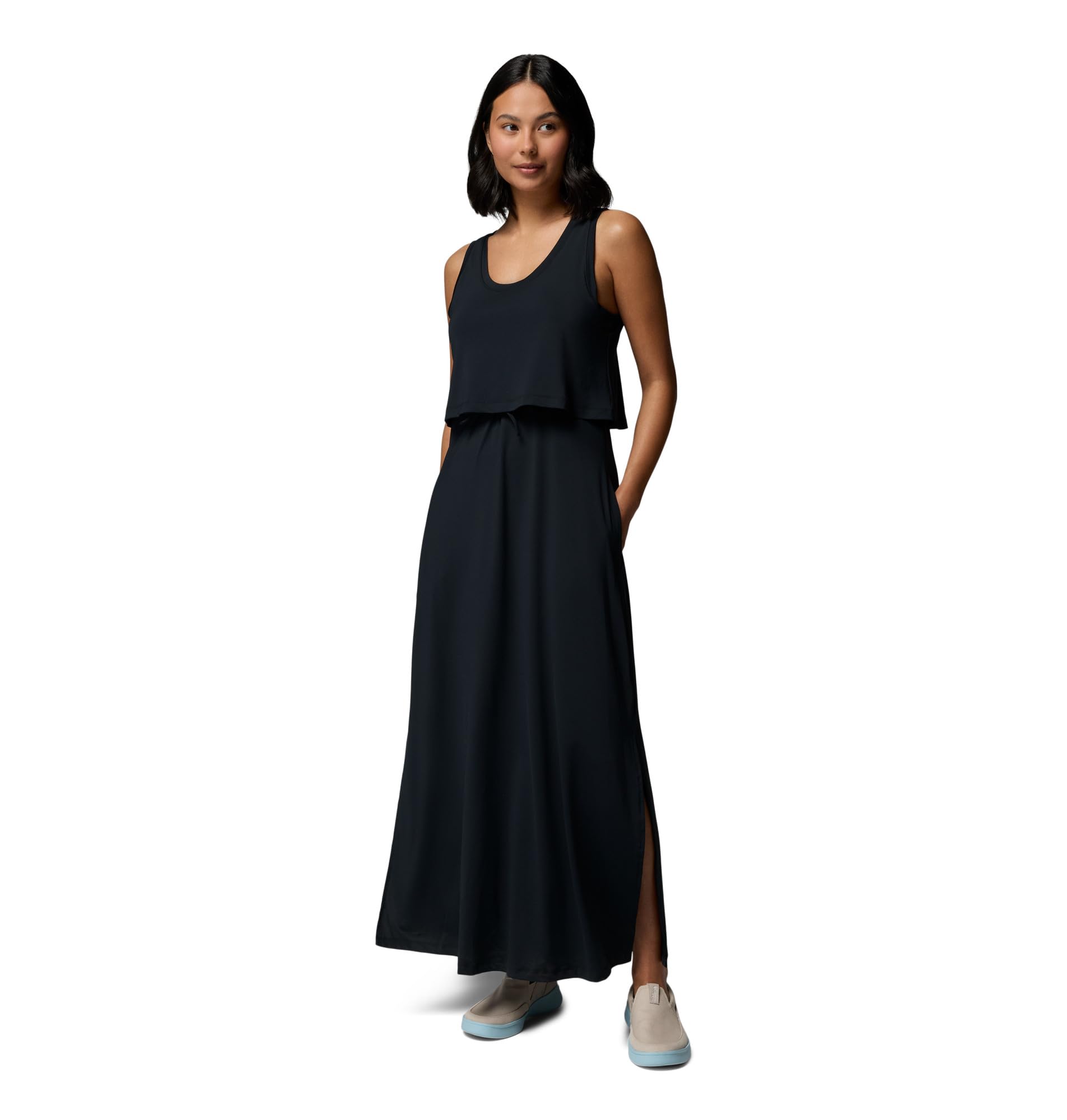 Columbia Womens PFG Freezer Maxi Dress, Black, S