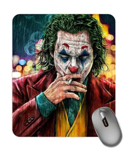 Image of Mouse Pad with Design, 24 x 20 cm, 3mm Thick Rubberised Base Mouse Pad for Computer, PC, Laptop (Joker)