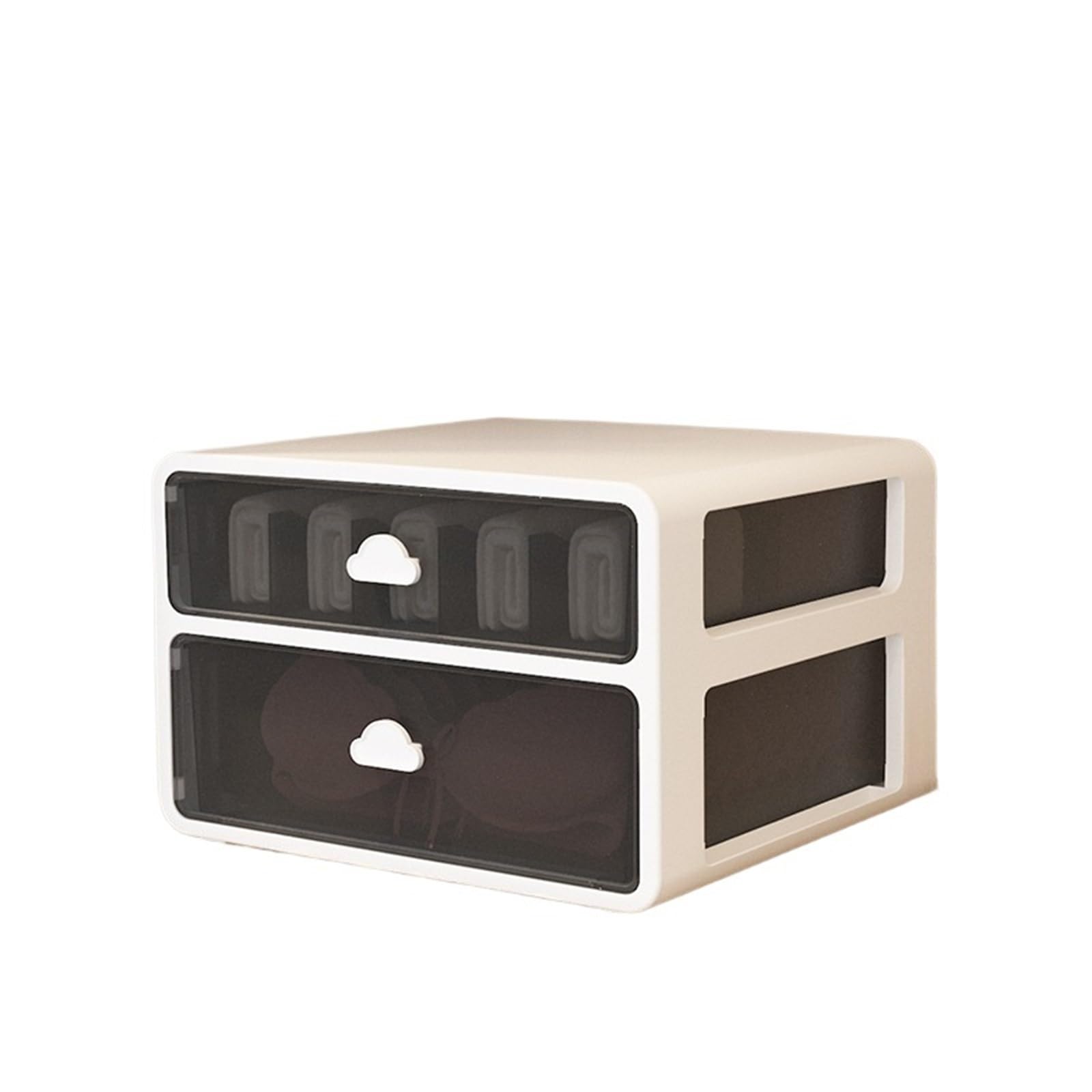 YDYAENIO Underwear Drawer Organiser Drawer Underwear Storage Box-drawer Household Transparent Desktop Two-in-one underwear organiser boxes for wardrobes(Underwear socks)