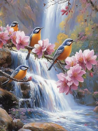Kit bordado principiantes de punto de cruz pintura de diamante adulto flor cerezo 80x100cm