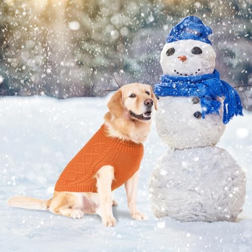 Image of BINGPET Dog Sweater for Medium Large Dogs, Turtleneck Knitted Clothes