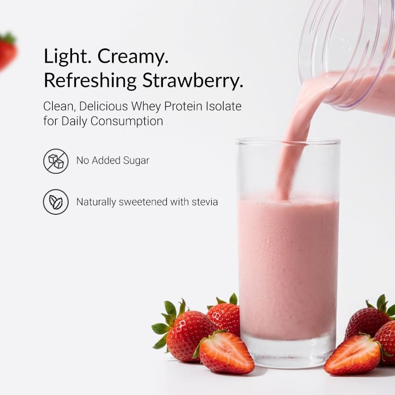 Image of Nutrova Whey Protein Isolate |Refreshing Strawberry Flavour| 24g Clean Protein & 5.5g BCAAs | Low Lactose, Easy to Digest | No Added Sugar or Artificial Sweeteners | Premium Protein for Men & Women (Travel pack)