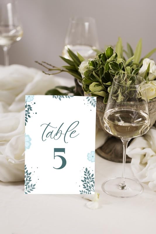 Numéros De Table De Mariage 1 à 30 - Cartes Double Face Eucalyptus - 10,2 X 15,2 Cm - Décoration Élégante