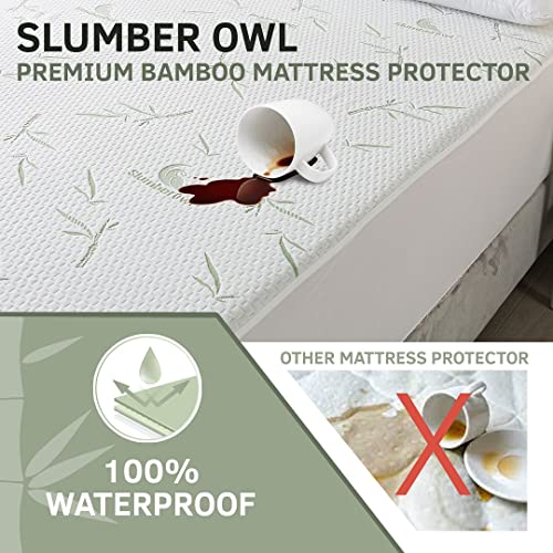 Slumberowl Premium Bamboo Mattress Protector – 100% Waterproof, Cooling & Ultra Soft Mattress Cover (Split Top King) #TOP2