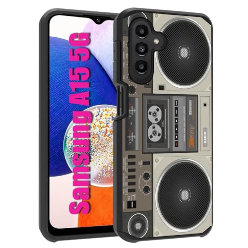 Coque Samsung A15 5G antichoc pour éviter les fissures d'écran avec design radio vintage