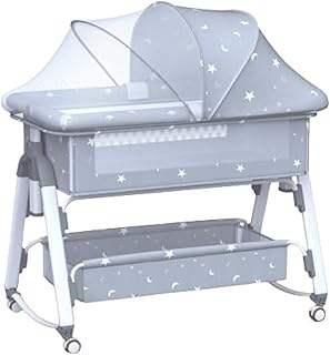 Baby Bassinet Bedside Sleeper with Rocking Bedside Bassinets for Baby 3 in 1 Bedside Crib with Adjustable 5 Height Portable Bassinet for Newborn Infant Baby Bassinets (Grey)