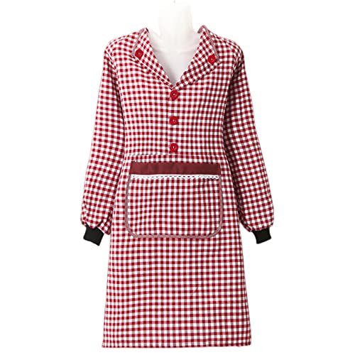 Tablier manches longues coton femme mignon pour cuisine et loisirs créatifs maison