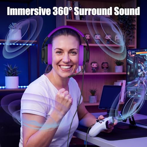 Image of WIRWTRU Wired Gaming Headset for PS5, Xbox, Xbox Series X|S, PC, PS4 | 198g Lightweight Design, Noise Cancelling Microphone, Soft Earmuffs, 3.5mm Jack for Gaming & Work