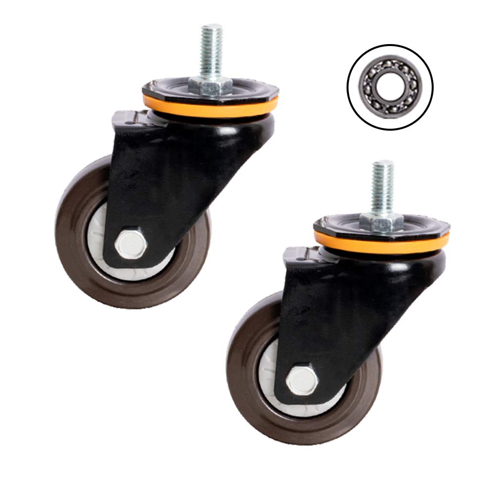 GYRAZXS Heavy Duty 3 Inch Swivel Caster Wheels with Brake Silent Rolling Furniture Casters for Hospital & Warehouse Use 2 Pack Ideal for Heavy Loads