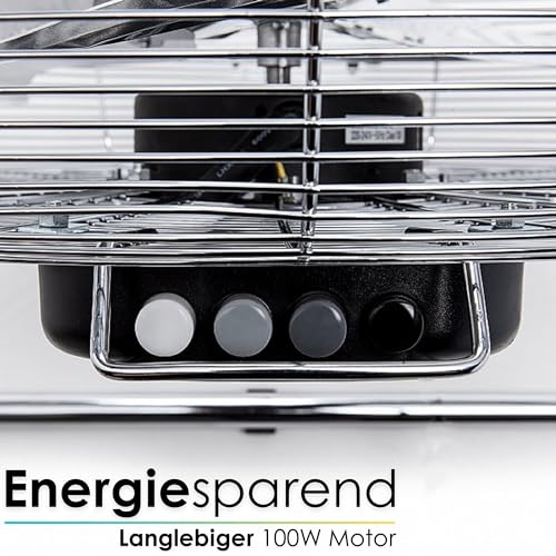 Echos Bodenventilator | Ø46 cm | 102 m³/min Luftdurchsatz | 1.250 U./min | 3 Geschwindigkeitsstufen | Power Windmaschine | Luftkühler | Standlüfter | Raumkühler | Ventilator (Vollmetall) 5