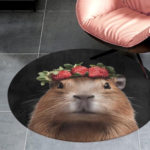 Alfombra de capibara mullida tapete antideslizante para sala de estar acogedora 3