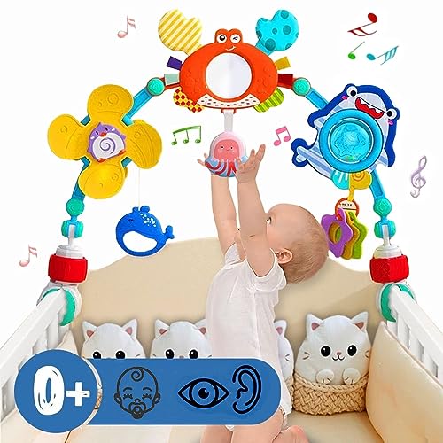 Image of Pau1Hami1ton Baby Stroller Arch Toys, Car Seat Toys,Bouncer Toy Bar/Mobile for Bassinet,Adjustable Baby Hanging Toys Fit for Crib Bed,Stroller,Car Seat,Baby Gifts.S-19(Crab)