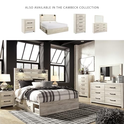 Image of Signature Design by Ashley Cambeck Chest of Drawers, 5-Min Assembly Tall Dresser, Engineered Wood & Decorative Laminate, Bedroom Storage, Whitewash, 32 inch W