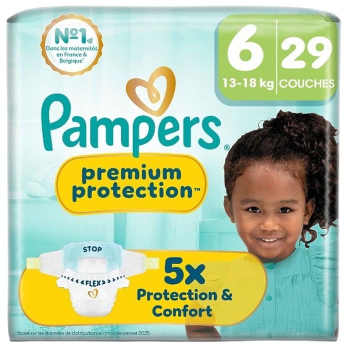 PAMPERS Premium Protection Couches taille 6 (13-18 kg) 29 couches