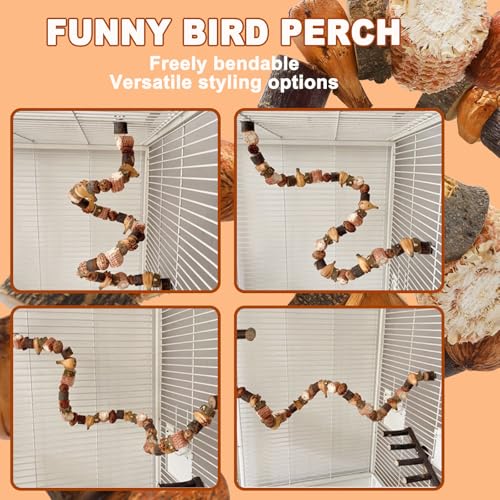 Sitzstangen für Vögel, Vogel Zubehör für Käfig Sitzstangen für Wellensittiche Spielzeug für Nymphensittich und Papagei Formbare Drahtverstärkung (80cm)