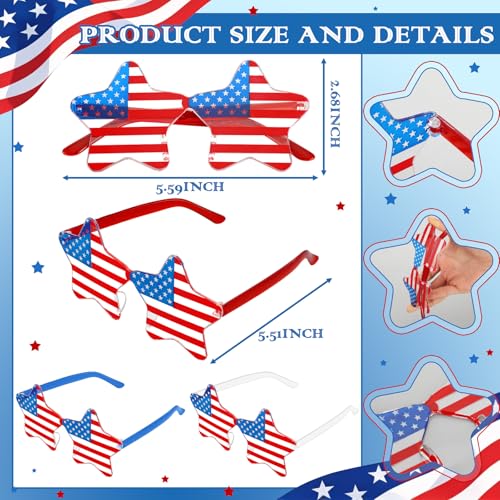 Relaxweex 30 Pairs 4th of July Star Glasses American Flag Glasses Patriotic USA Flag 250th Anniversary Independence Day Decoration by Relaxweex - Used condition - Image 3
