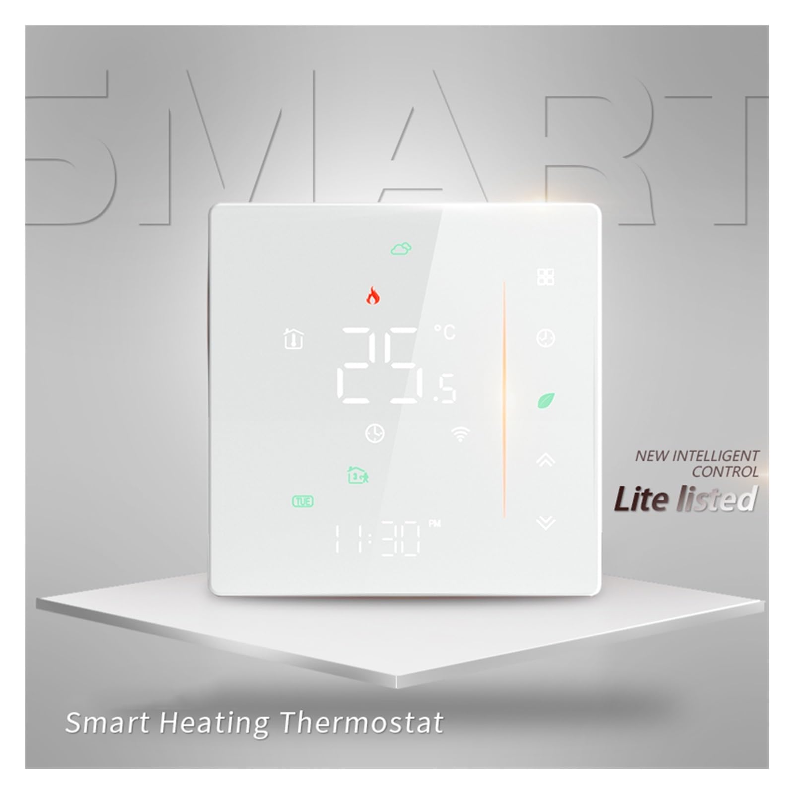 Termostato de calefacción WiFi, Caldera Gas Suelo Caliente, Controlador Temperatura Digital, Vida Inteligente Ahorra EnergíA Y Costes De CalefaccióN(Black,WZ-006-GA)