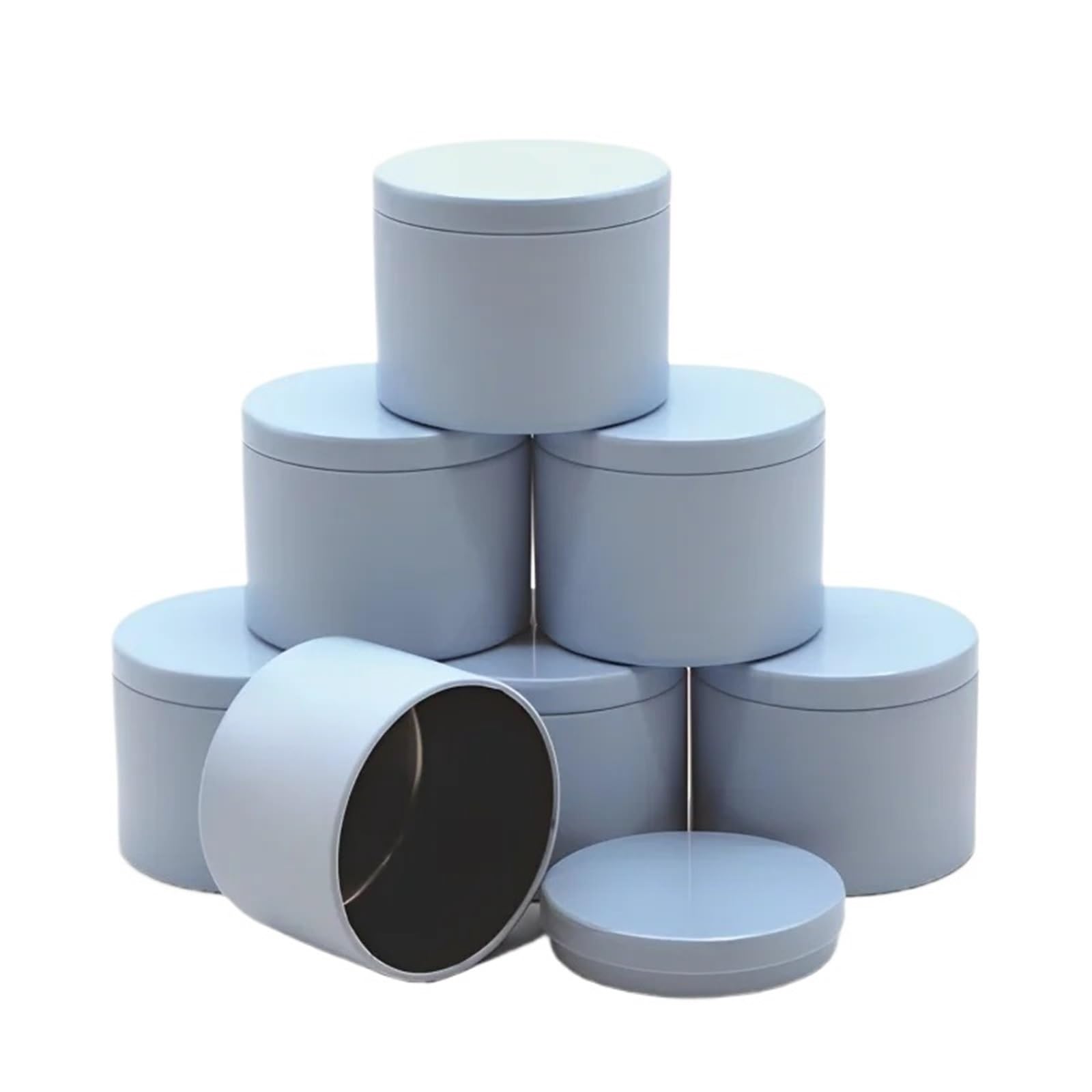 Candle Tins, 12pcs 4oz Round Iron Candle Jars with Lids, Multicolor, Empty Cosmetic Containers(Blue)