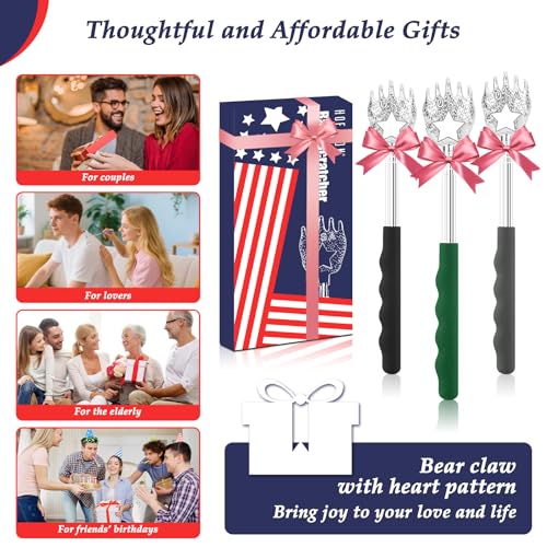 HOFASON 6 Pack USA Back Scratcher for Men Women, Easter Basket Stuffers Party Favors Prizes for Adults Teens, Stocking Stuffers for Men Women, White Elephant Gifts for Adults, Birthday Gag Bulk Gifts