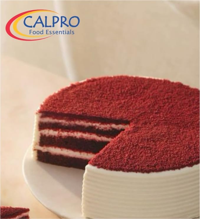 Image of Eggless Red Velvet Cake Premix: for Baking | Smooth Voluminous, Velvety Rich Texture ! High Protein! Melt-In-Mouth -100% Vegetarian ! Cake Mix Powder 1KG