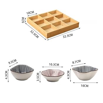 お皿セット Amazon｜Sarinyお皿 小皿セット和風 小皿セット 竹トレイ 陶器