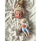YIHANGG Reborn Baby Neugeborene Vollsilikon Lebensecht Mädchen Geschlossene Augen 50cm Reborn...