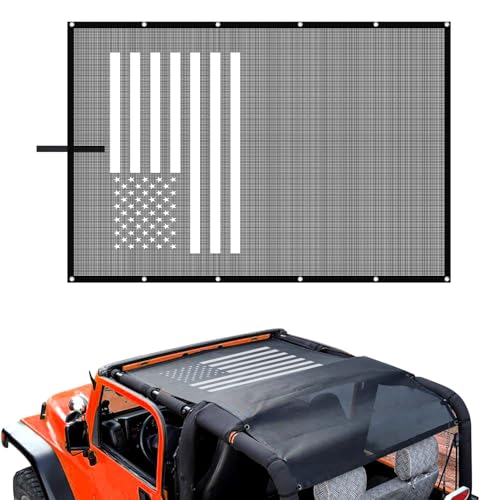 Mesh Shade Bikini Top for Jeep Wrangler TJ 1997-2006 UV Protection & Noise Reduction Front & Rear Seat Cover for Jeep Wrangler Accessories